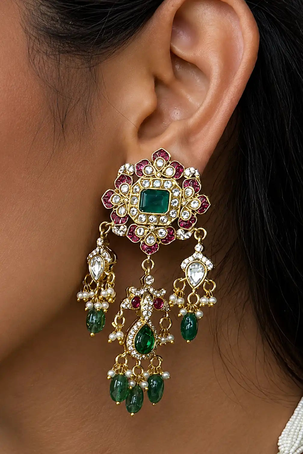 Kiara Emerald Abundance Polki Choker Set