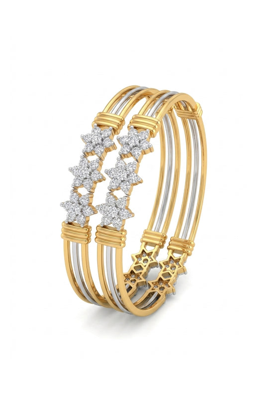 Floral Stone Cluster Bangles