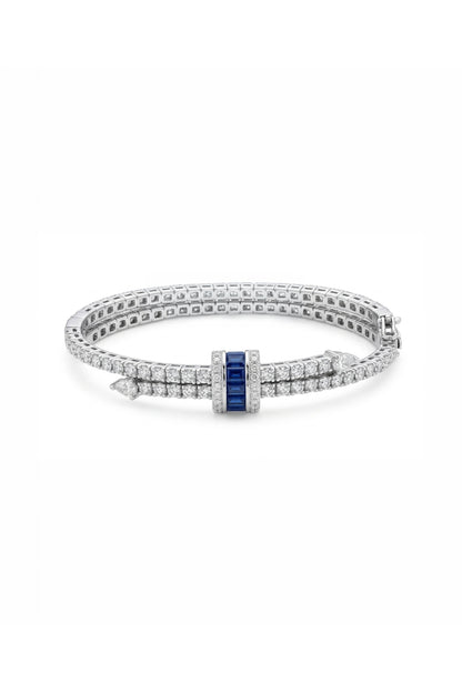 Diamond Twin Row Blue Bracelet