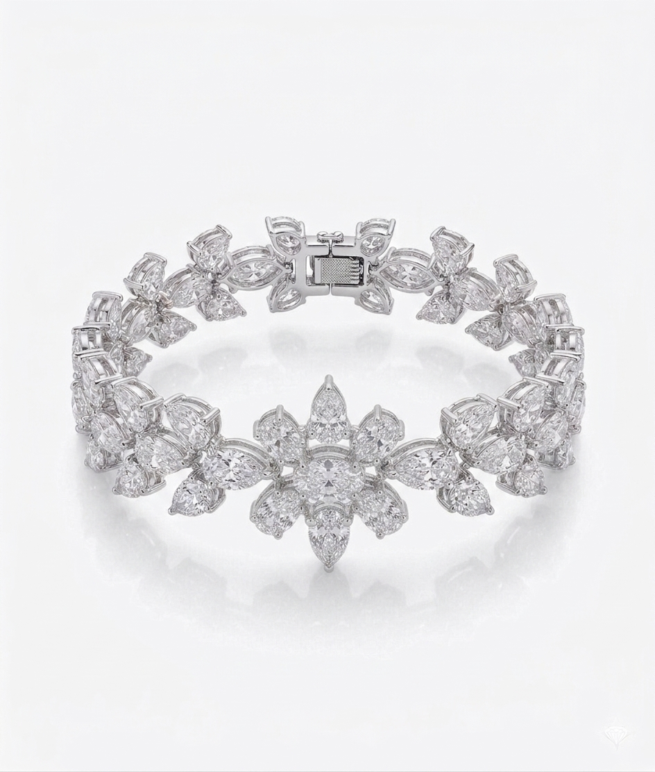 Daisy Cluster Diamond Bracelet