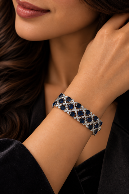 Indigo Bloom Marquise Lattice Bracelet
