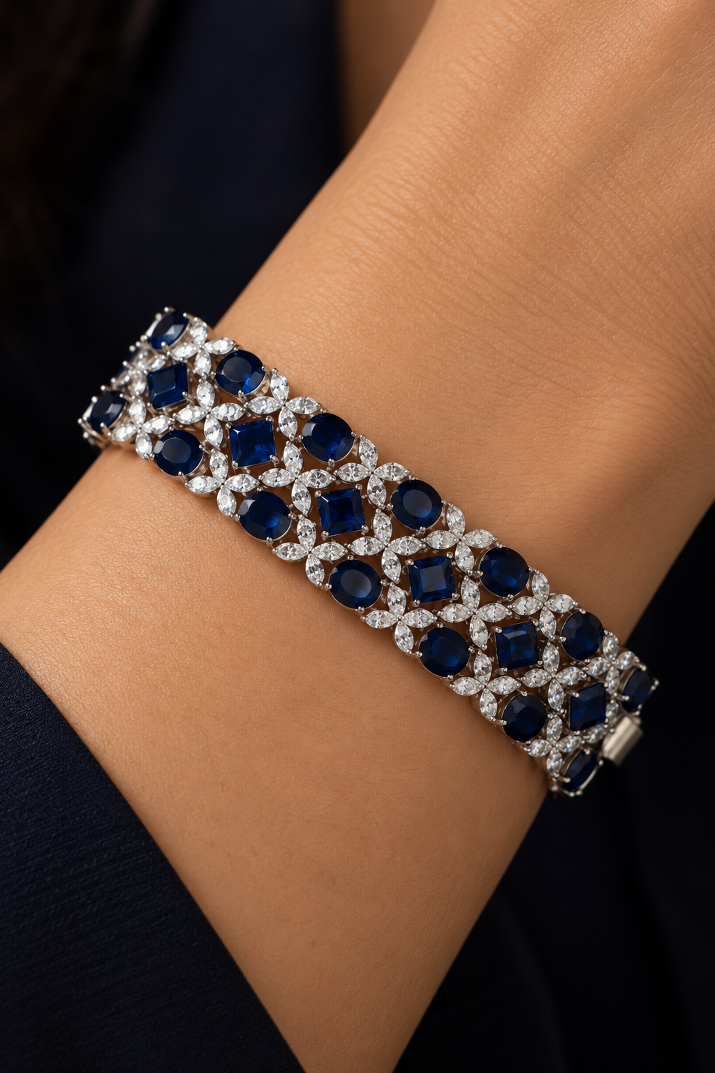 Indigo Bloom Marquise Lattice Bracelet