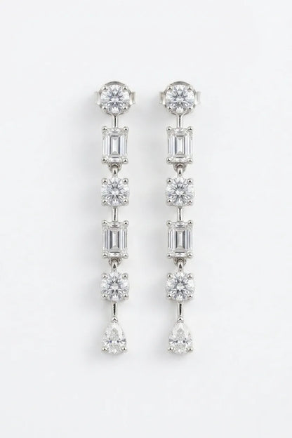 Linear Pearl Cascade Drop Earrings