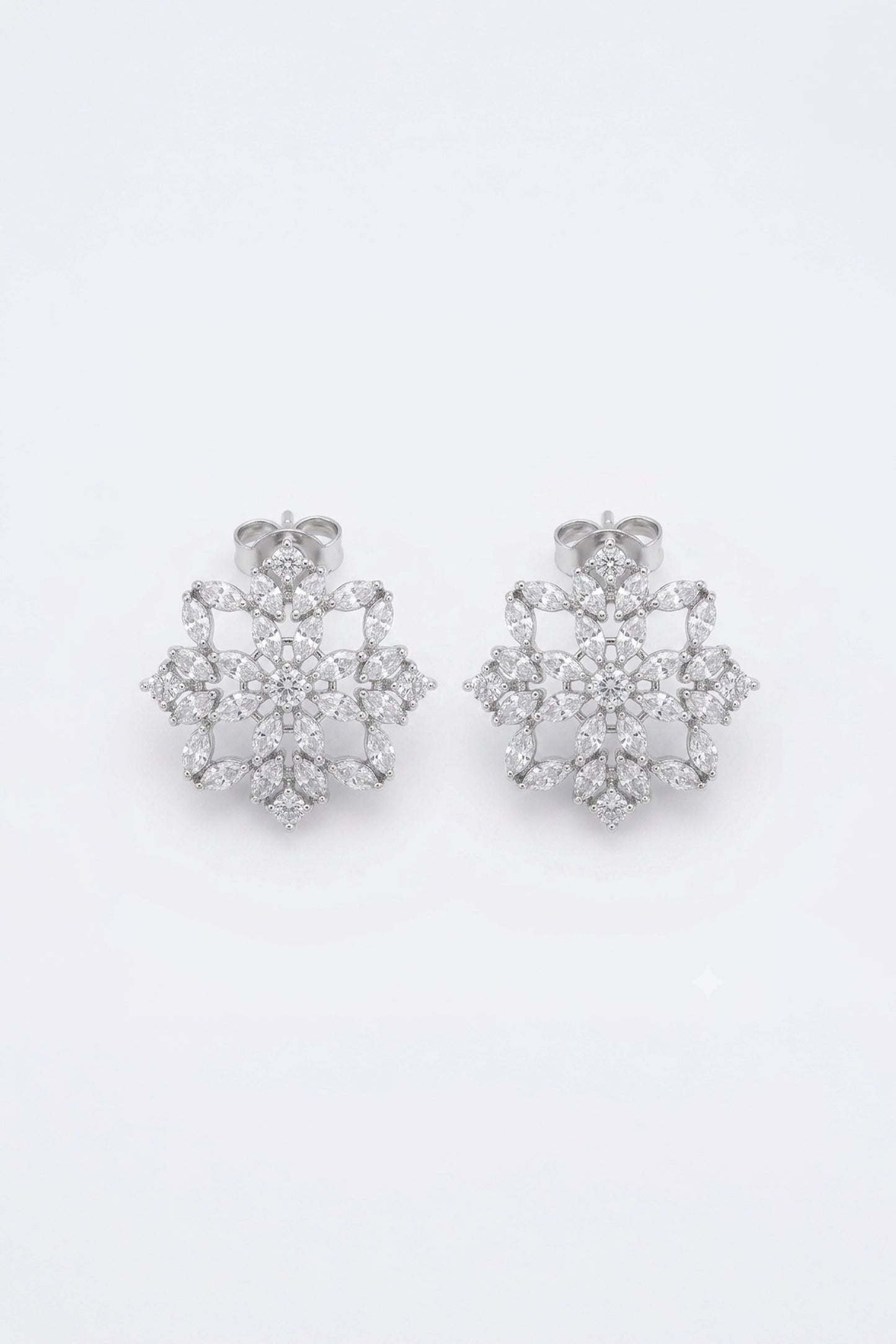 Sparkling Petal Cluster Earrings