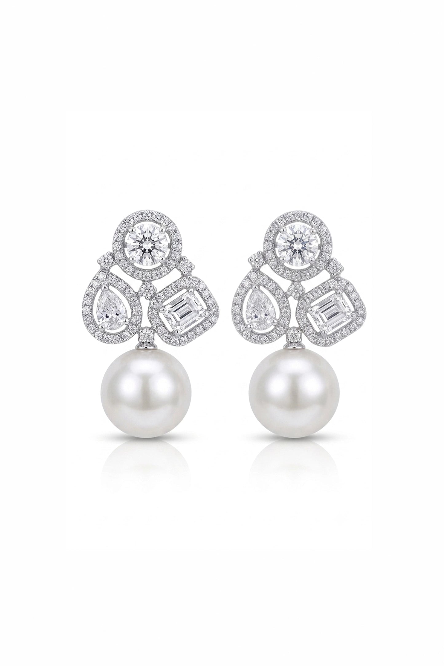 Pearl Rose Drop Earrings