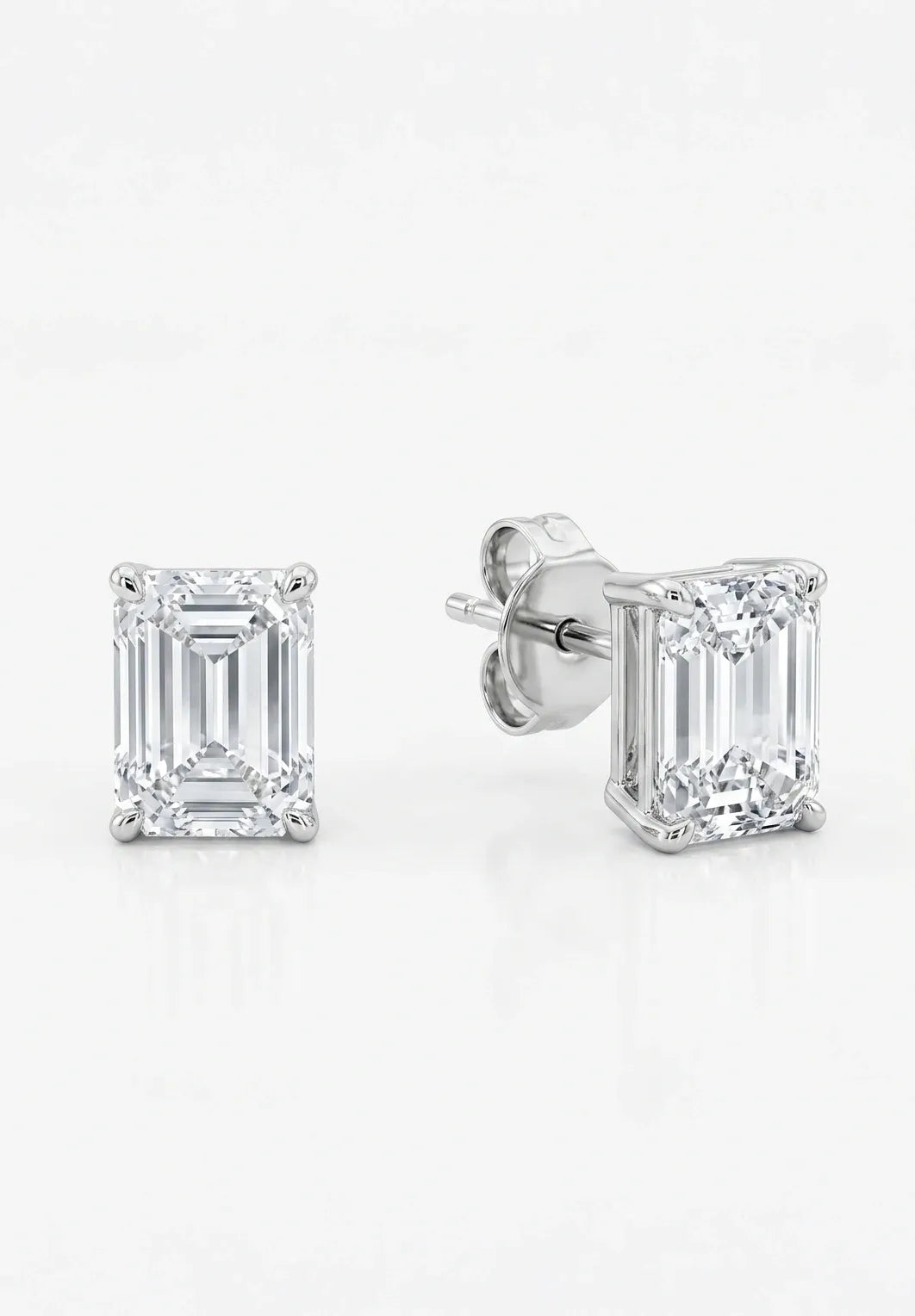 Square Pearl Solitaire Studs