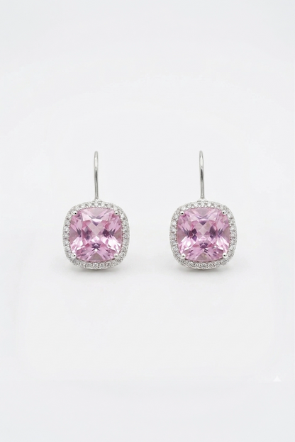 Blush Cushion Drop Earrings