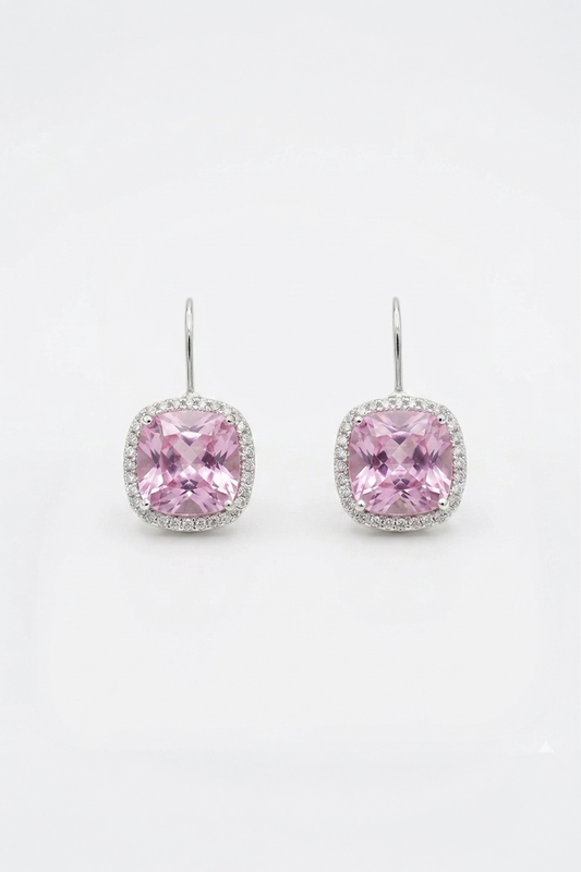 Blush Cushion Drop Earrings