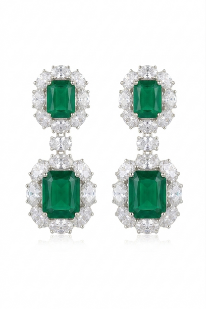 Emerald Drop Chandelier Earrings