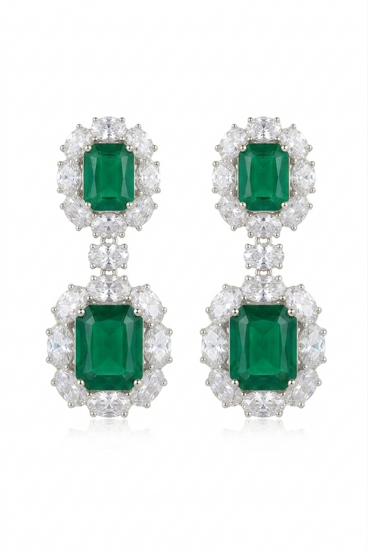 Emerald Drop Chandelier Earrings