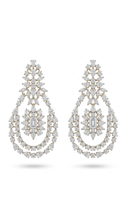 Royal Emerald-Cut Diamond Statement Earrings