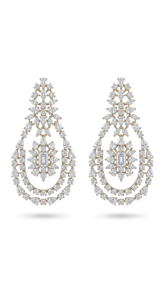 Royal Emerald-Cut Diamond Statement Earrings