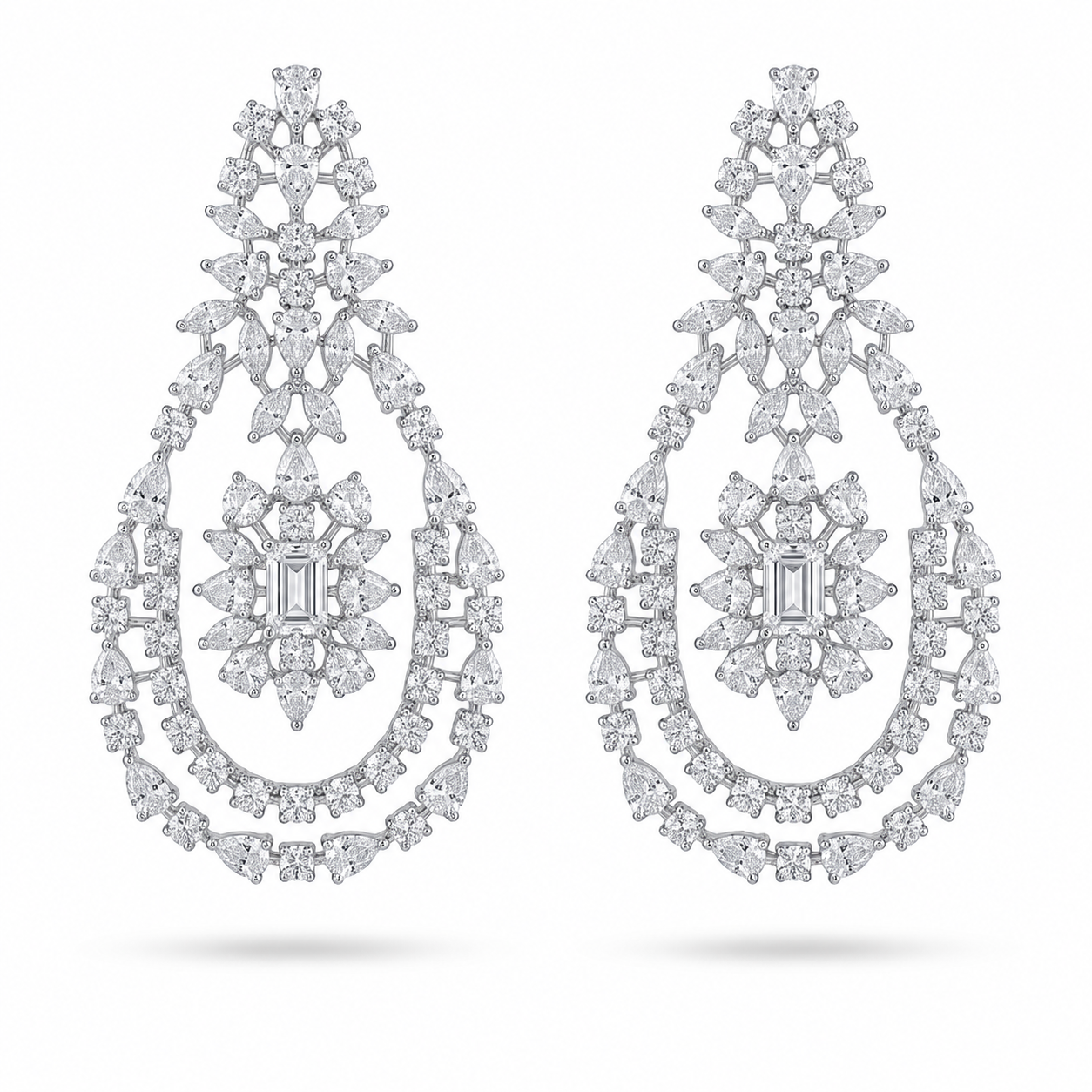 Royal Emerald-Cut Diamond Statement Earrings