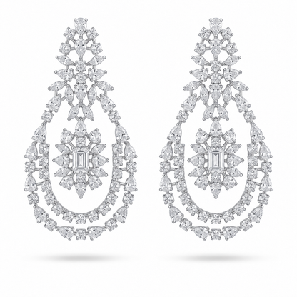 Royal Emerald-Cut Diamond Statement Earrings