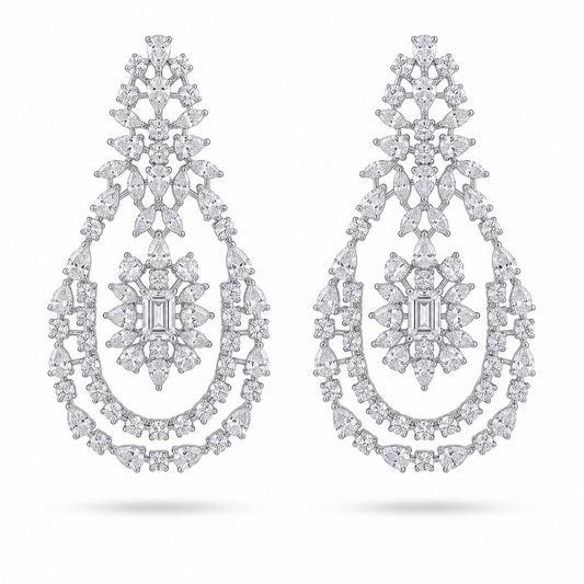 Royal Emerald-Cut Diamond Statement Earrings