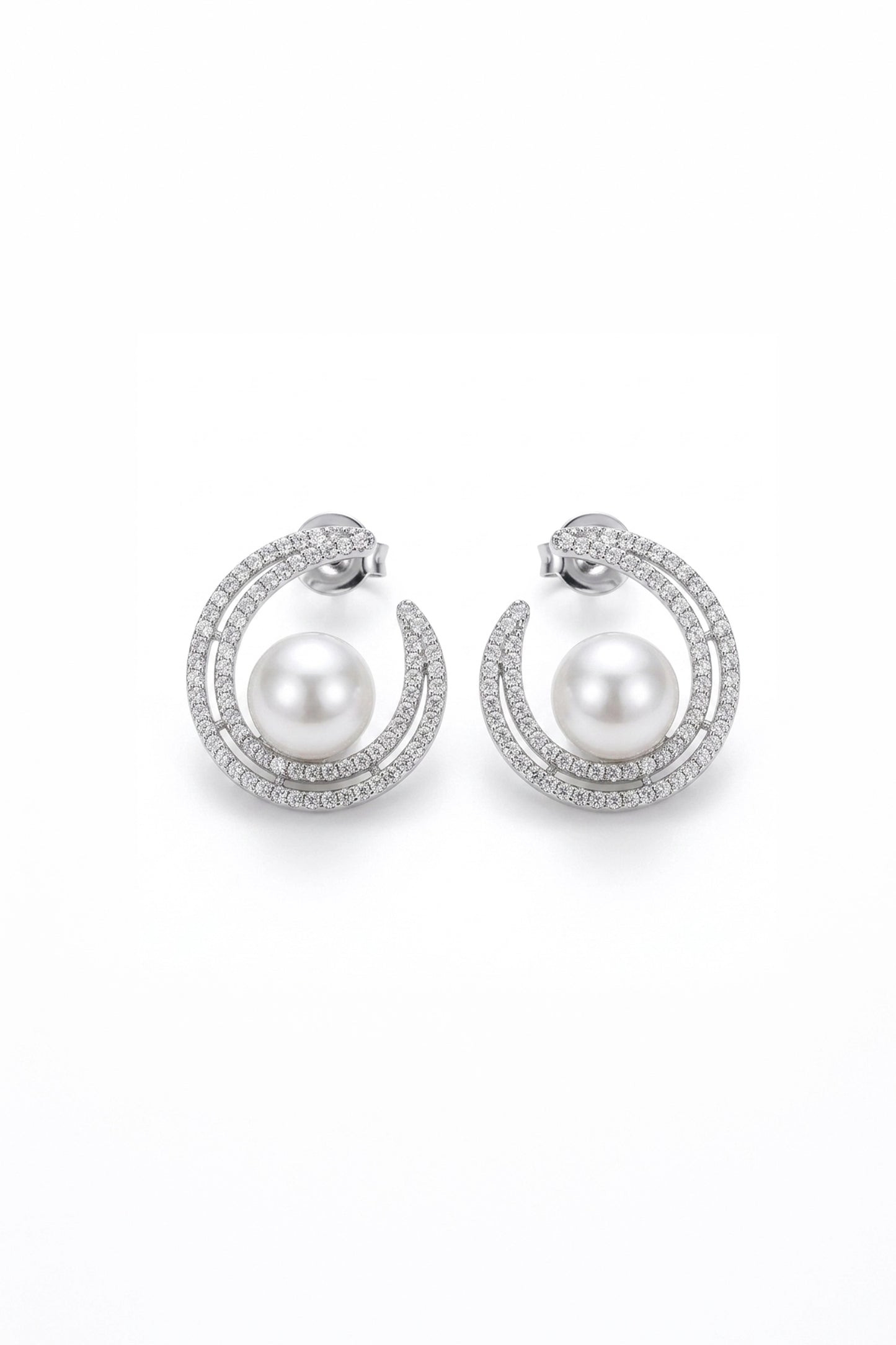 Solstice Halo Pearl Hoops