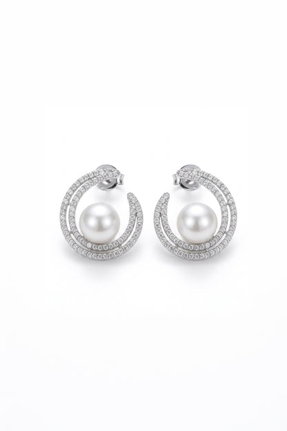 Solstice Halo Pearl Hoops