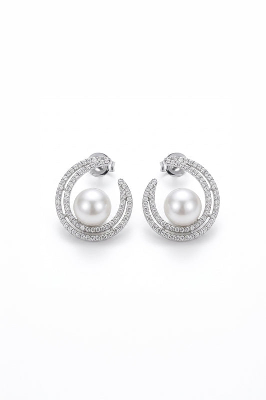 Solstice Halo Pearl Hoops