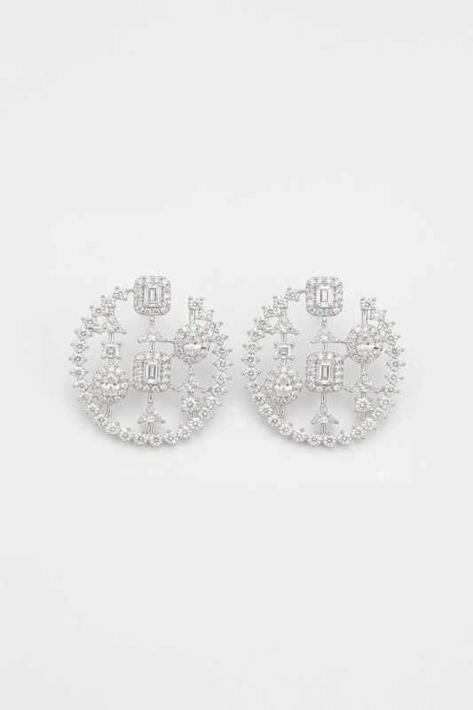Contour Frame Diamond Earrings