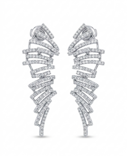 Diamond Feather Ear Sweep