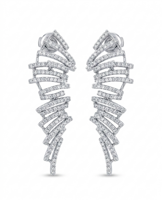 Diamond Feather Ear Sweep
