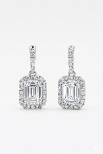 Diamond Circle Drop Earrings