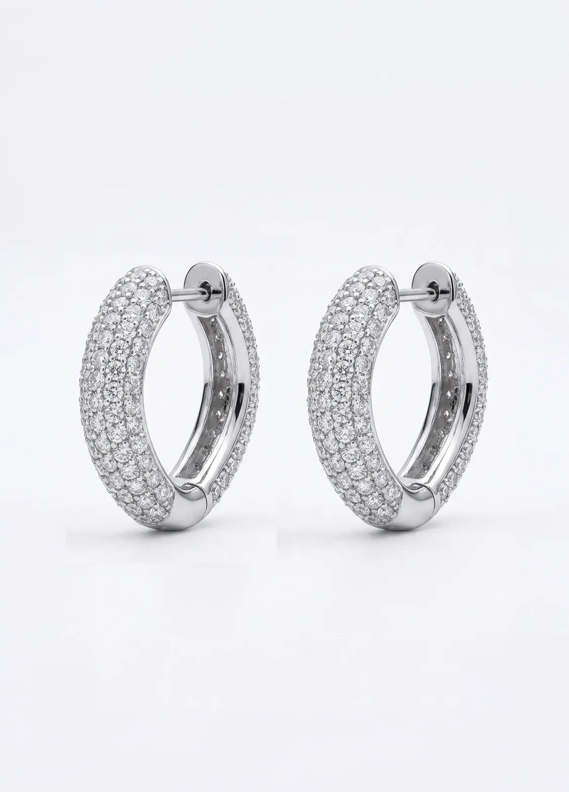 Diamond Arc Huggie Earrings