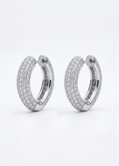 Diamond Arc Huggie Earrings
