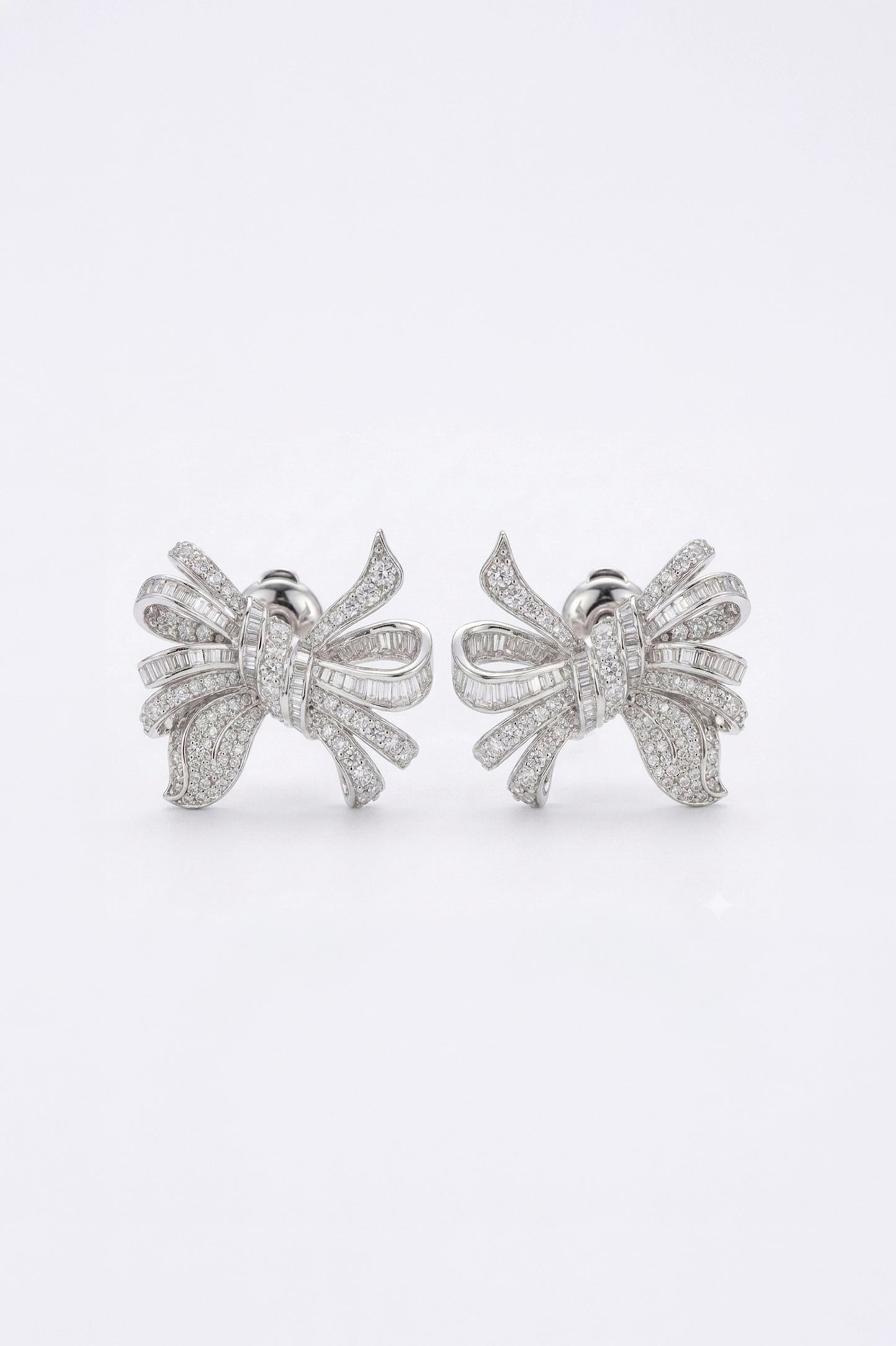 Diamond Bow Stud Earrings