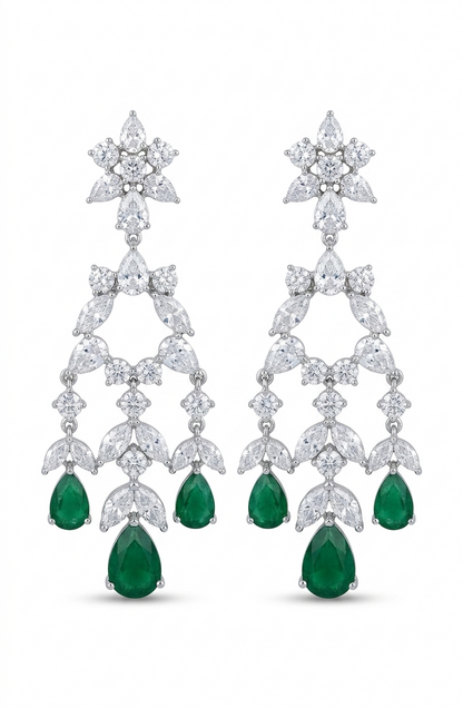 Emerald Cascade Chandelier Earrings