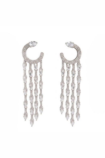 Elegant Diamond Cascade Drop Earrings