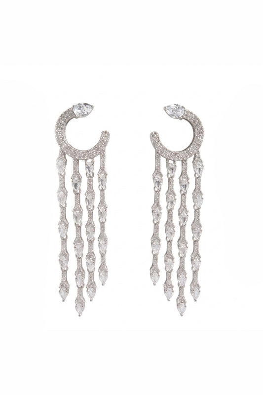 Elegant Diamond Cascade Drop Earrings