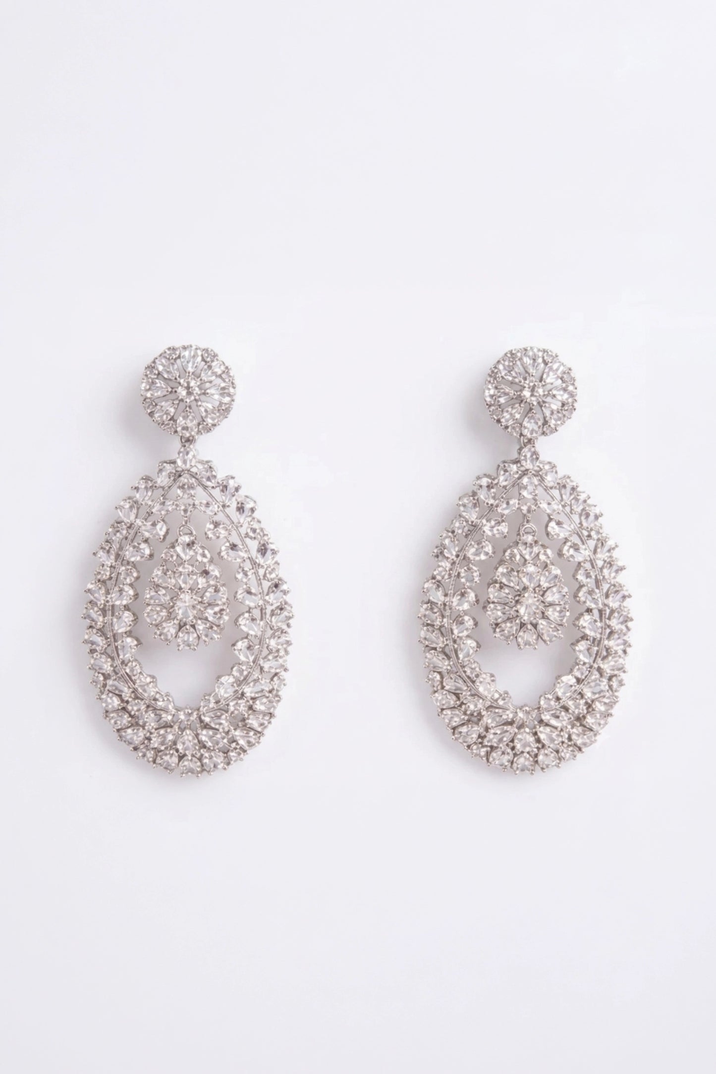 Radiant Crystal Teardrop Statement Earrings