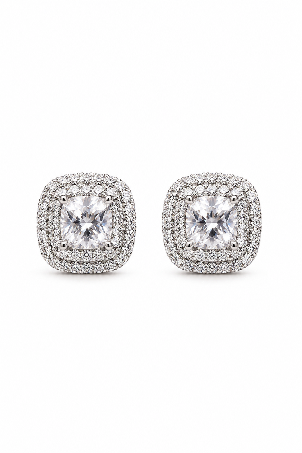 Moonlit Square Soft Sparkle Studs for Everyday Wear
