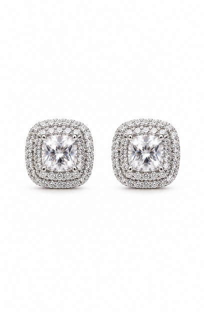 Moonlit Square Soft Sparkle Studs for Everyday Wear