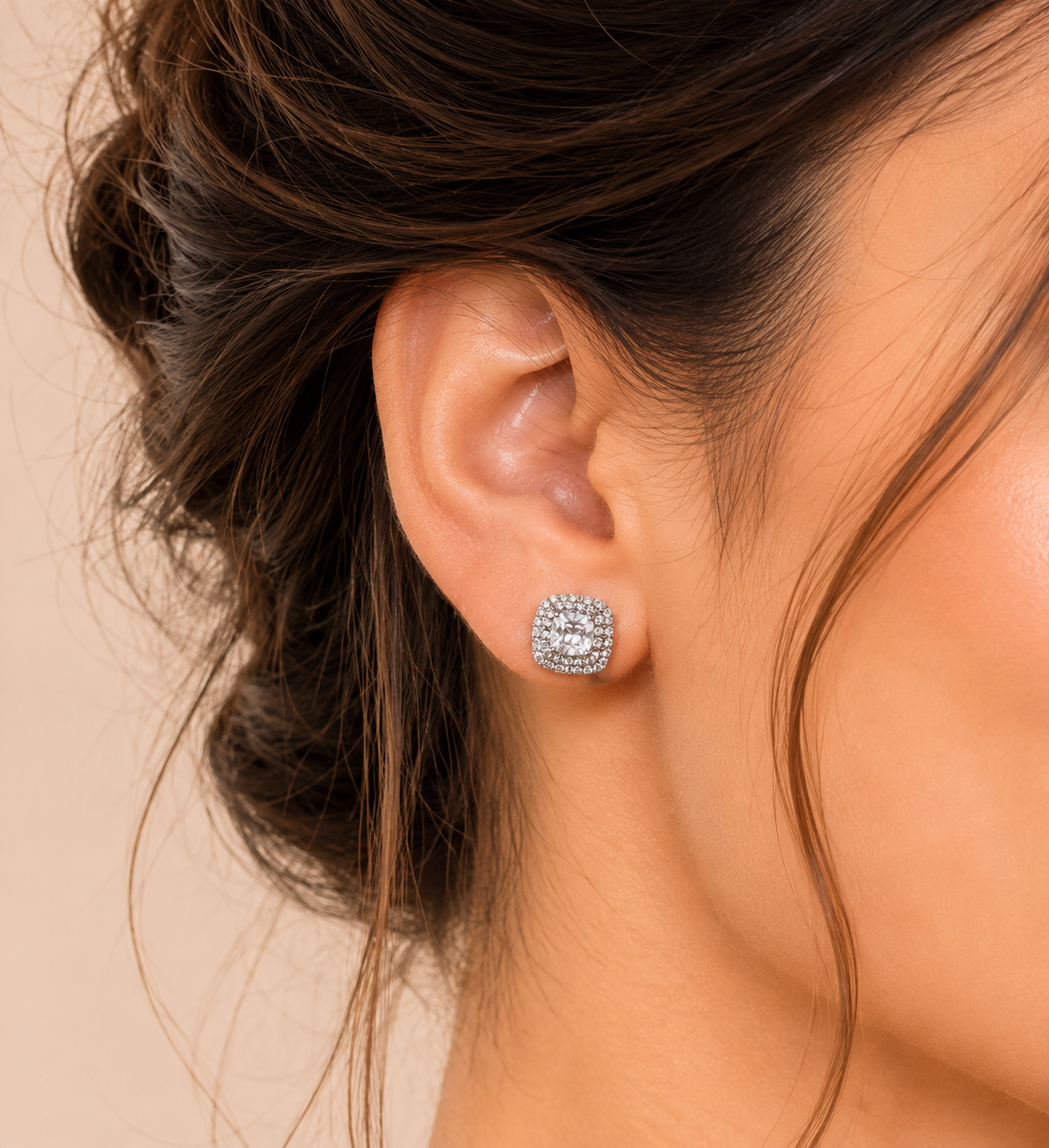 Moonlit Square Soft Sparkle Studs for Everyday Wear
