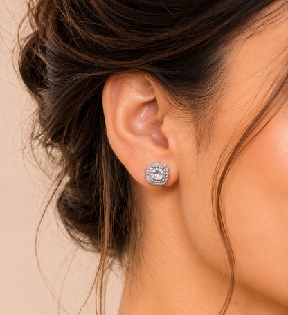 Moonlit Square Soft Sparkle Studs for Everyday Wear