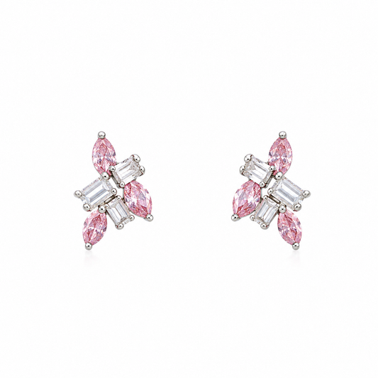 Blush Crystal Cluster Stud Earrings
