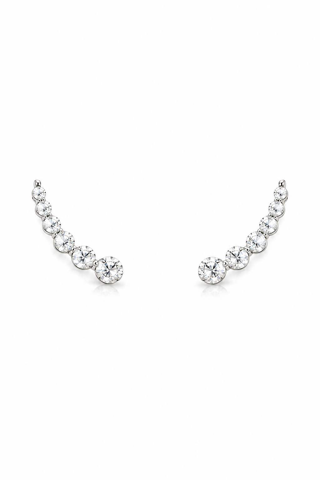Dewdrop Trail Delicate Diamond Ear Climber Earrings