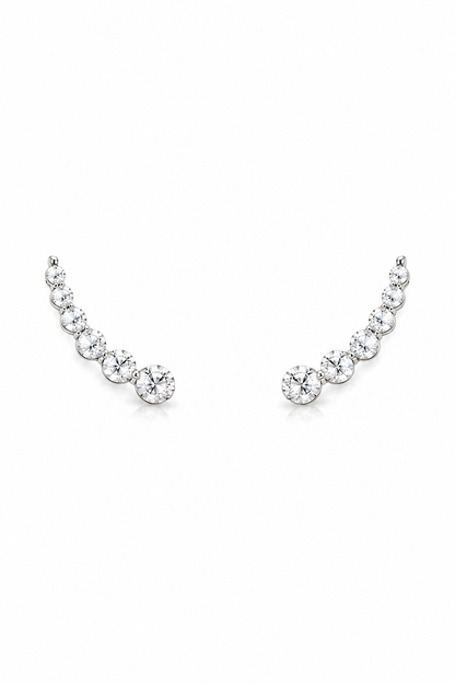 Dewdrop Trail Delicate Diamond Ear Climber Earrings