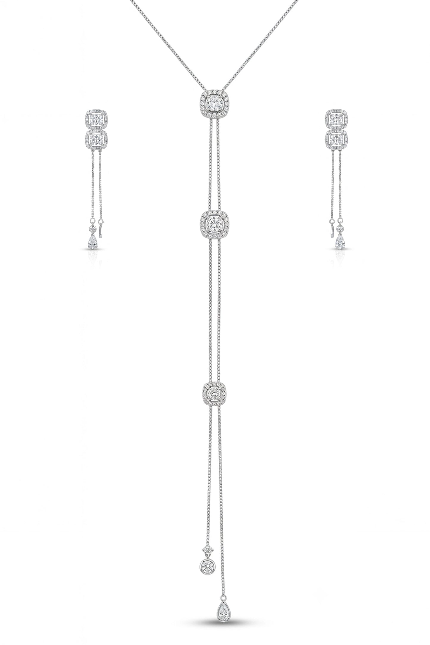 Celeste Radiant Diamond Necklace Set