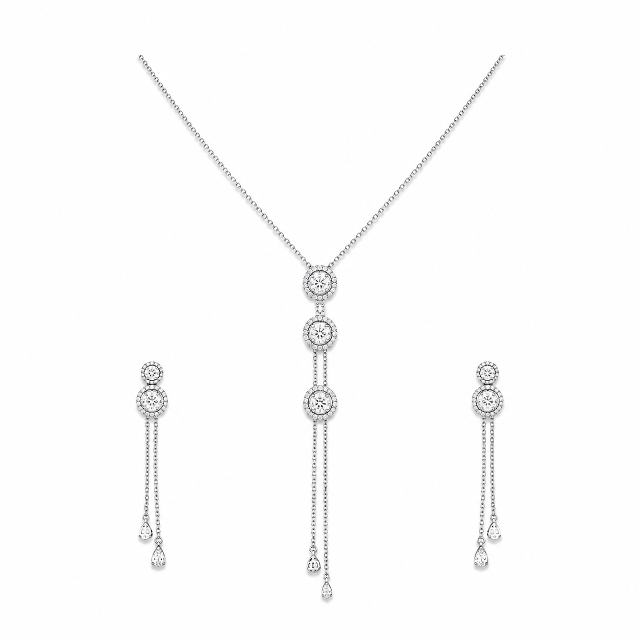 Celeste Halo Tassel Necklace Set