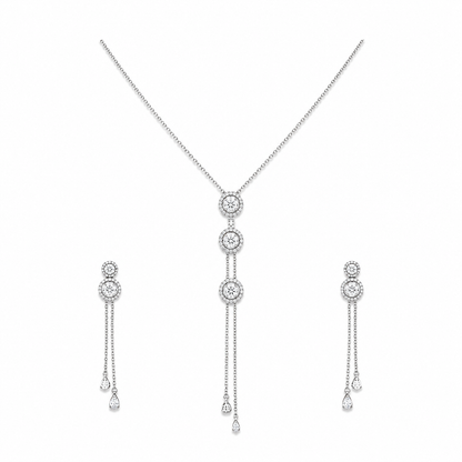 Celeste Halo Tassel Necklace Set