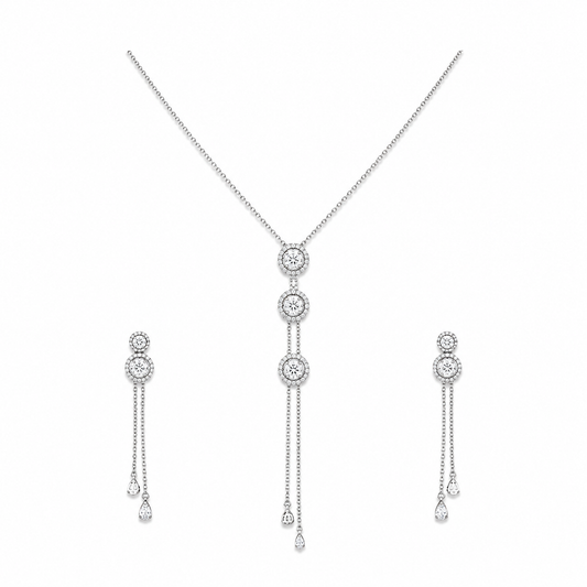 Celeste Halo Tassel Necklace Set
