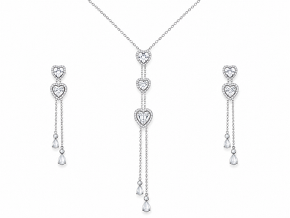 Eternal Heart Cascade Necklace Set