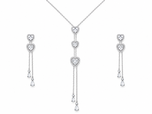 Eternal Heart Cascade Necklace Set