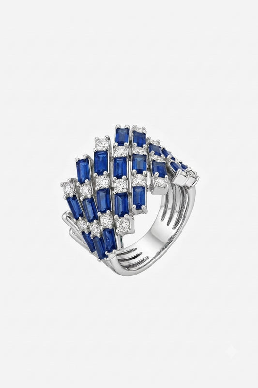 Blue Balance Diamond Ring