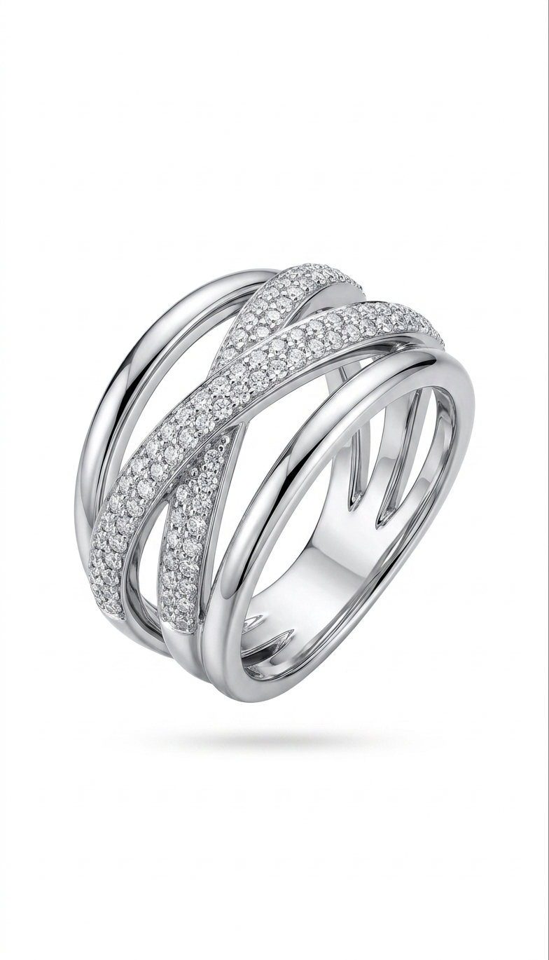 Infinity Wave Multi-Band Diamond Ring