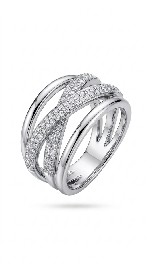 Infinity Wave Multi-Band Diamond Ring