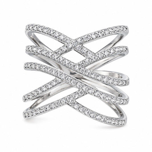 Infinity Criss-Cross Pavé Statement Ring